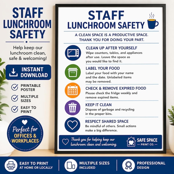 Clean Breakroom Signs - Etsy