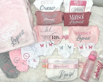 Personalized Custom Baby Girl Butterfly Theme Baby Box