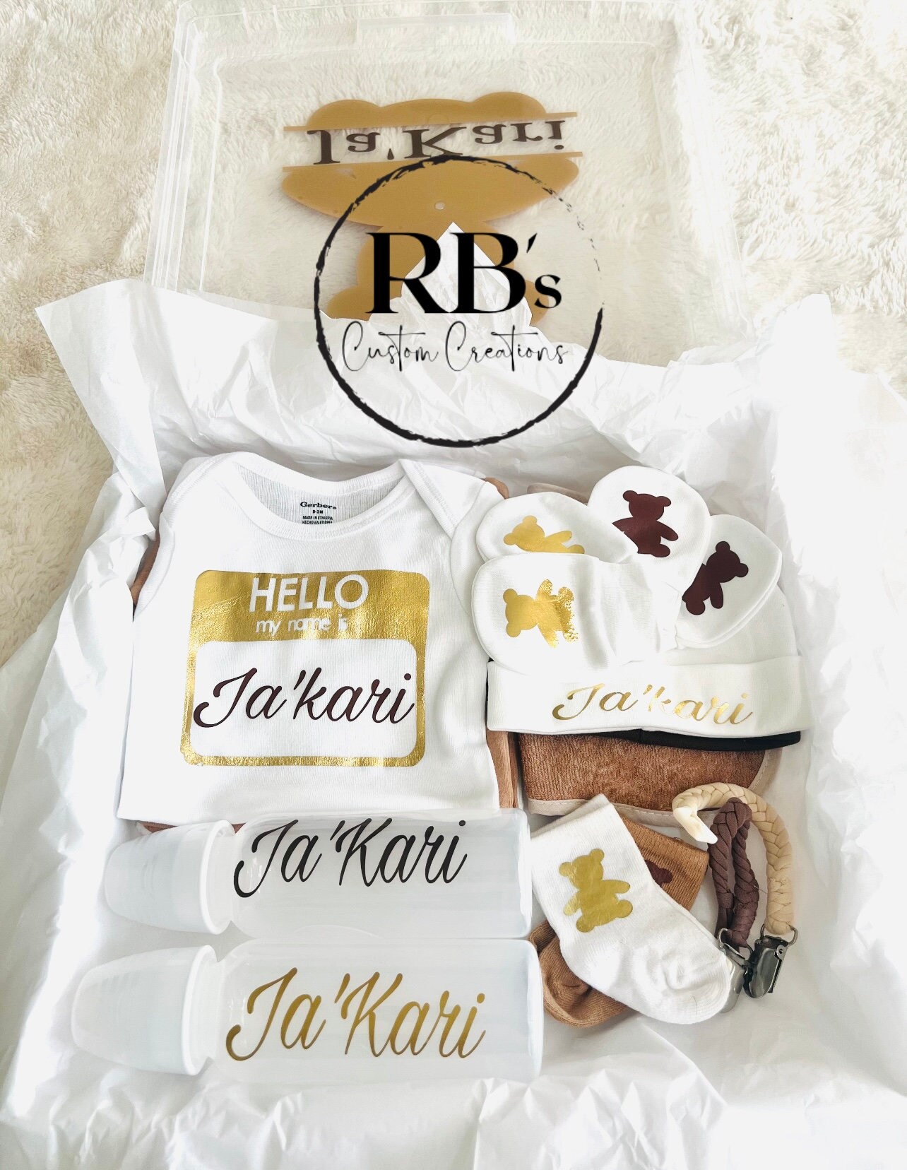 Personalized Custom Teddy Bear Theme Baby Box - Etsy