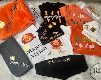Personalized Custom Lion Theme Baby Boy Baby Box