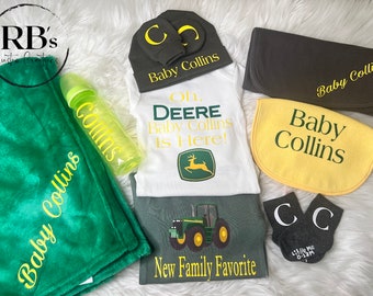 Personalized Custom John Deere Theme Baby Boy Baby Box