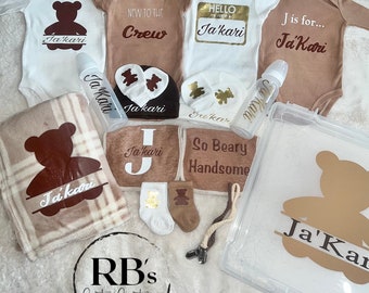 Personalized Custom Teddy Bear Theme Baby Box