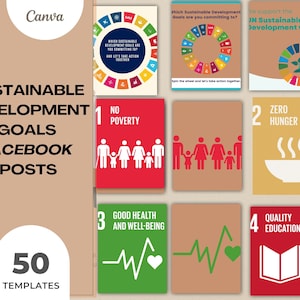 50 United Nations Sustainable Development Goals Image Templates for Facebook Posts