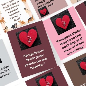 10 cartes de perte de chien au cœur brisé