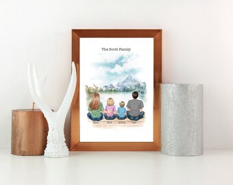 Family Print - Family Gift - Family Keepsake - Personalised to look like your family - A4 Print