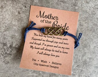 Mother of the Bride Bracelet - Mother of Bride Gift - Gifts for Wedding - Mum of Bride - Optional Personalised Tag