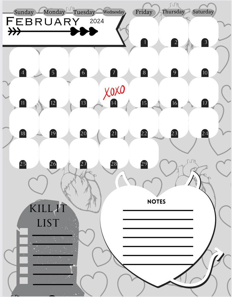2023/2024 Digital Planner PDF Instant Download With a Dark Etsy