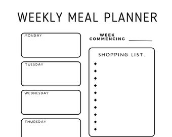 Weekly Meal Kit Meal Planner Template in A4 and US Recipe Card Weekly Meal Kit Meal Planner Template in A4 and US Recipe Card
