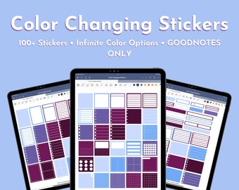 Digital Color Changing Stickers for Goodnotes Digital Stickers Color Changing Elements for Goodnotes iPad Magic Stickers Color Changing