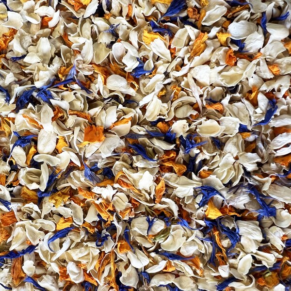 Natural confetti | Flower confetti | Petal confetti | Biodegradable confetti | Dried Jasmine, Flowers for Wedding | 1 Liter