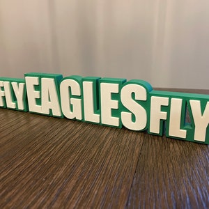 Fly Eagles Fly - Kelly Green | Custom 3D Printed Ornament | Desk Figurine for Man Cave