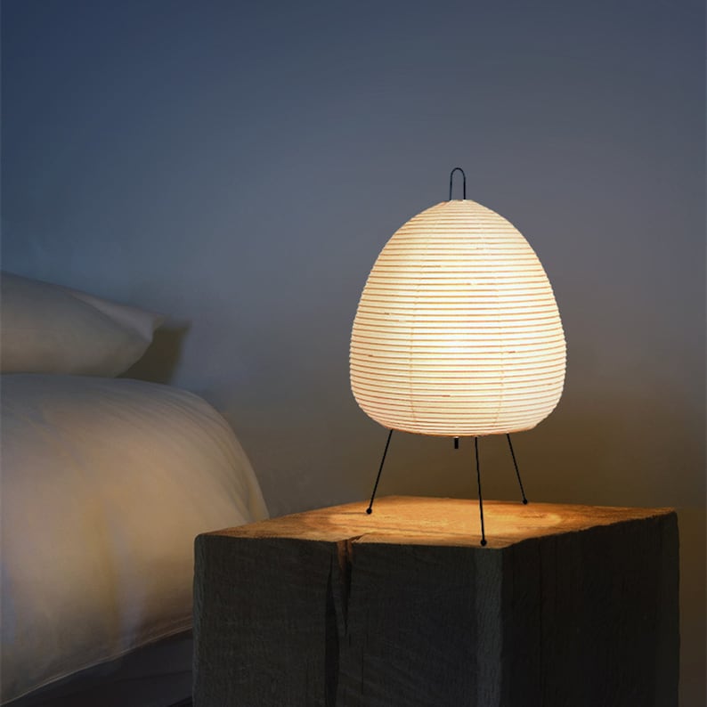 Lampe japonaise en papier de riz Style japonais wabisabi Etsy Canada
