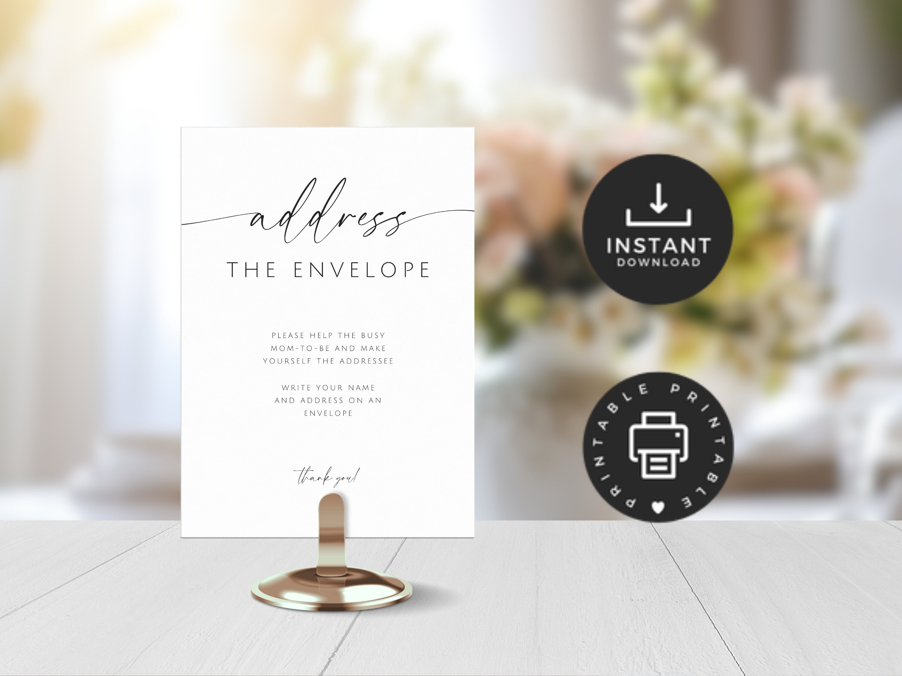 Mom Address Make Yourself the Addressee. Minimalist Baby Shower Sign. Address Your ...
