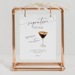 Espresso Martini Bar Bridal Shower Sign. Signature Drink Template. Bachelorette Decor. Tini Bit Older Birthday Poster. Cocktail Social Club.