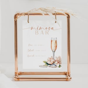 Pearls and Prosecco Mimosa Bar. Bridal Shower Signature Drink Sign. Editable Wedding Template. Pimp Your Prosecco. Printable Signage. WS05