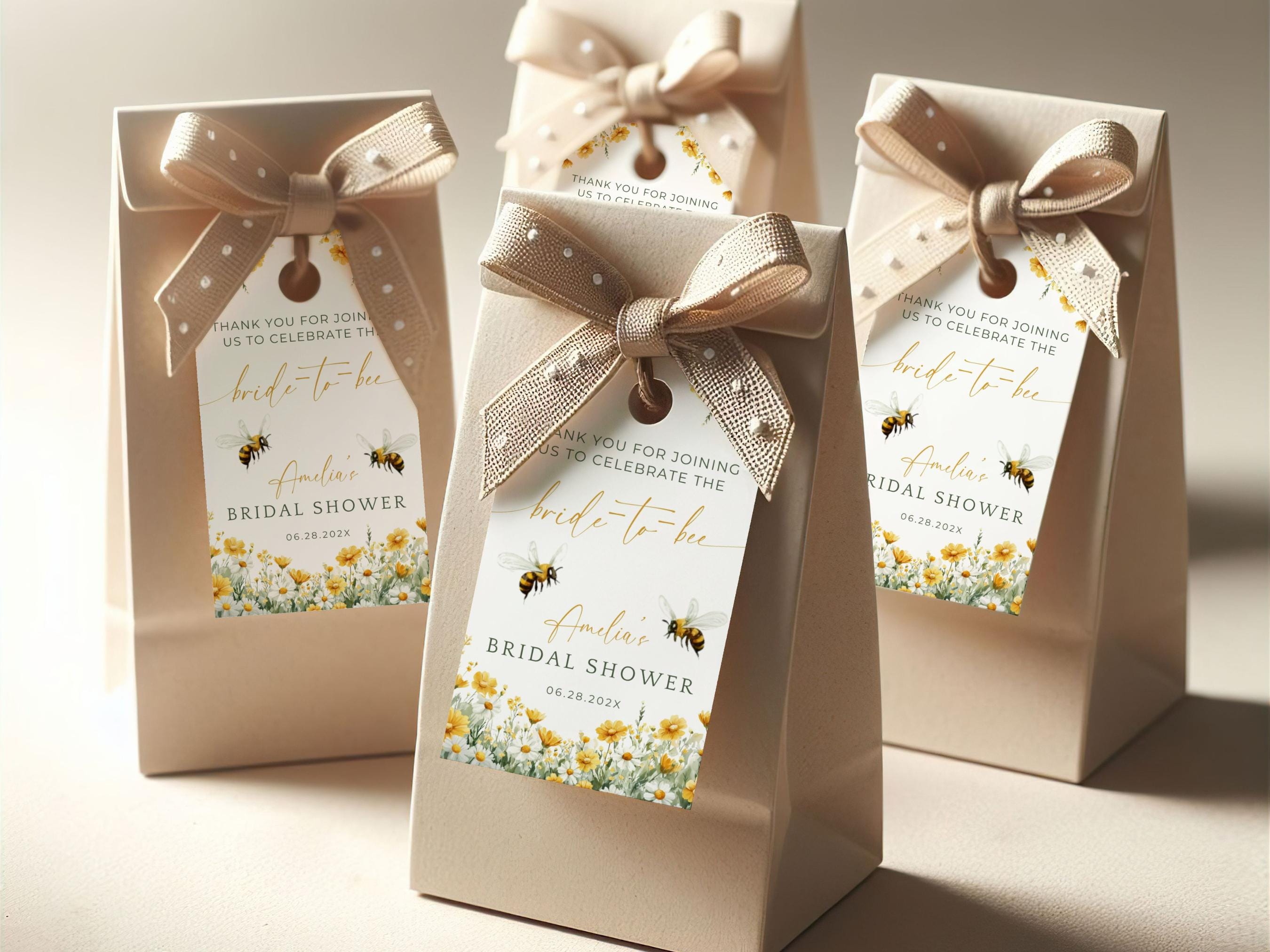 Bride to Bee Bridal Shower Thank You. Summer Wildflower Favor Tags ...
