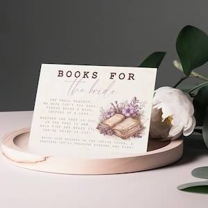 Ein neues Kapitel Bücher für die Braut . Brautparty Love Story Thema. Märchenbuch Bitte bringen Sie ein Buch zum Ausdrucken. Bearbeitbare Beilagenkarte. FLL25