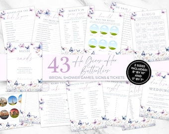 He Gives Me Butterflies Bridal Shower Games. Editable Bachelorette Activities. Wildflower Wedding Shower. Printable Digital Download. WS03