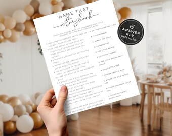 Name That Storybook Game. Minimalist Baby Shower Trivia. Instant Download. Fun Activity. Printable Game Card. Baby Book Match Game. MEL