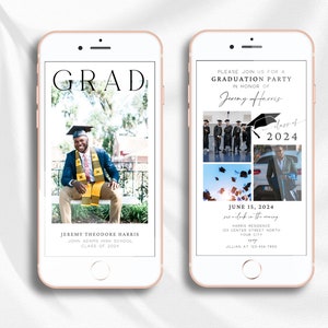 Graduation Evite With Photo. Digital Graduation Party Template. Editable Grad Announcement. Class of 2025. Electronic Phone Text Evite. SCH4