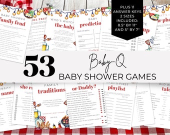 Baby Q Shower Games. BBQ Baby Shower Game Bundle. Editable Couples Shower Decor. Printable Coed Summer Activity Pack. Instant Download. BS38