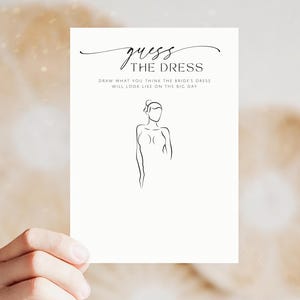 Draw Dress Bridal Shower. Guess The Bride's Dress Wedding Shower Printable. Wedding Dress Game. Instant Download. Editable Template. GRD