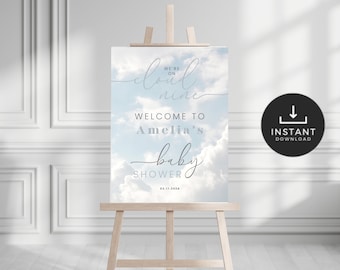 Cloud Nine Baby Shower Welcome Sign, Gender Neutral (Digital Download) BS4B