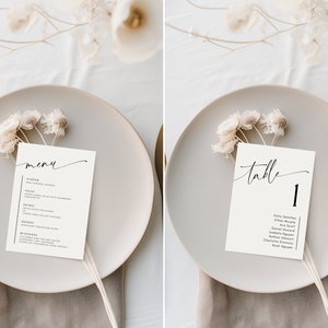 Menu And Table Number Baby Shower. Editable Sign Template. Modern Minimalist Baby Shower. Customizable Menu. Double Sided Seating Sign. GRD