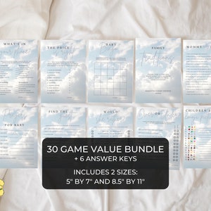 Cloud 9 Baby Shower Games. Editable Gender Neutral Cloud Nine Baby Shower Bundle. Instant Download. Fun Baby Shower Games. Printable. FLL13