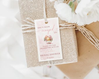 Scooped Up Bridal Shower Thank You. Summer Ice Cream Favor Tags. Editable Boho Pink Bow Template. Custom Favor Label. Gift For Guests. FLL50