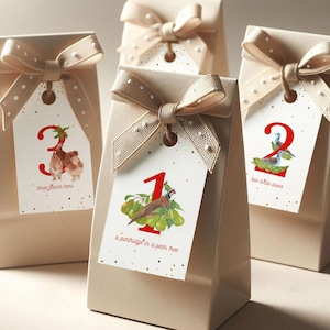 Weihnachtsgeschenkanhänger. Ausdruckbarer Adventskalender. Ausdruckbare Dankeskarten. Urlaub Label. Sofortiger digitaler Download.