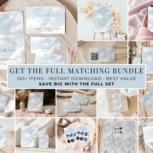 Cloud 9 Bridal Shower Invite. The Bride Is On Cloud Nine. Editable Invitation Template. Instant Digital Download. Printable. 4 by 6. FLL04 afbeelding 2