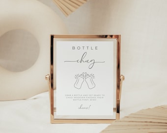 Baby Bottle Chug Game Sign - 8x11 Inch Bohemian Rainbow Wooden Sign For Gender Reveal & Baby Showers 11 thumbnail image