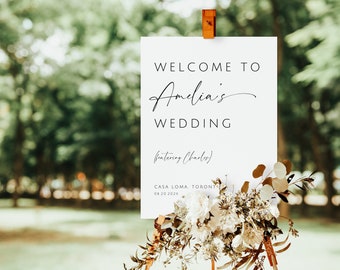 Wedding Welcome Sign Featuring Groom. Funny Bride Wedding Poster. Editable Template. Printable Modern Minimal Signage. Instant Download. GRD