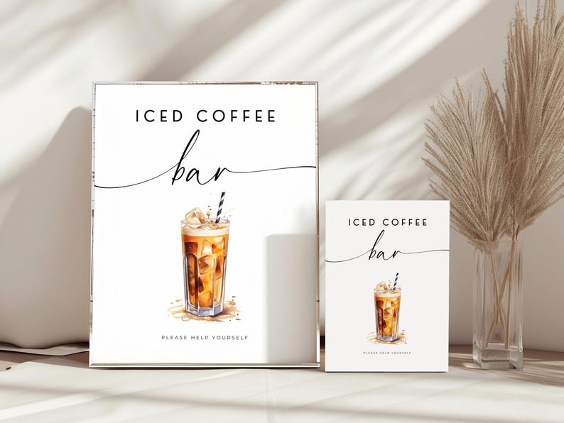 Iced Coffee Bar Sign. Love is Brewing Bridal Shower Sign. Wedding ...