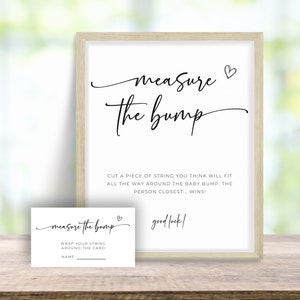 Measure The Baby Bump. Baby Shower Sign and Card Printable. Gender Neutral. Instant Download. Editable. How Big Is Mommy's Belly Game. SER