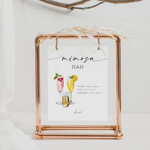 Minimalist Mimosa Bar Sign. Modern Bubby Station Printable With Images. Signature Drink Decor. Editable Template. Baby & Bridal Shower. GRD