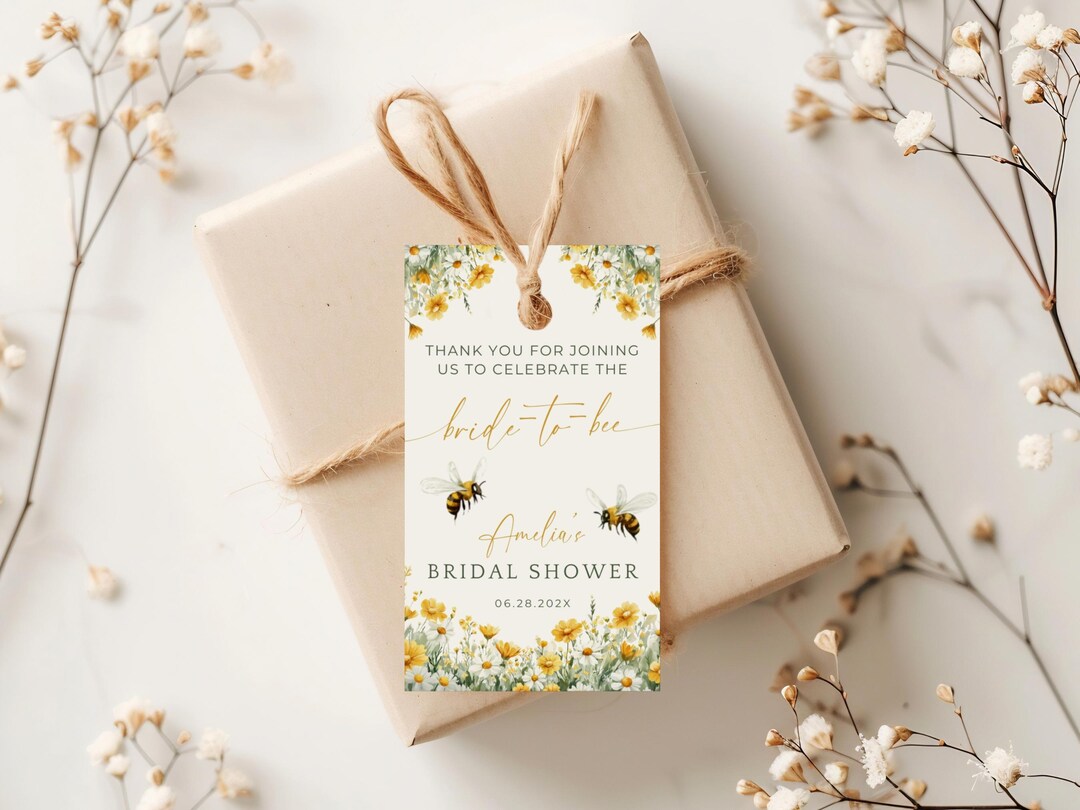 Bride to Bee Bridal Shower Thank You. Summer Wildflower Favor Tags ...