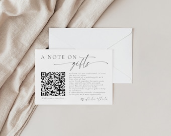 Honeymoon Fund Insert. Modern Minimalist Wedding Contribution Gift. Invitation Insert For Bridal Shower Or Wedding. Editable Template. GRD