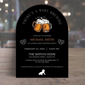 Beer and Diaper Party Baby Shower Invitation. Editable Diaper Party Invite. Printable Dad To Be Party. Brews Shower. Instant Download. 4x6