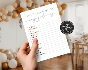 Baby Shower Game Books Emoji. Baby Shower Children's Book Emoji Pictionary Game. Minimal Baby Shower Trivia. Instant Download. Printable MEL