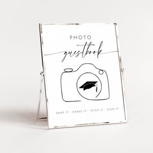 Photo Guestbook Graduation Sign. Polaroid Grad Guestbook. Modern Class of 2025 Party Decor. Editable Template. Personlized Printable. SCH4
