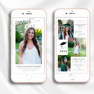 Graduation Evite With Photo. Digital Graduation Party Template. Editable Grad Announcement. Class of 2025. Electronic Phone Text Evite. SCH4