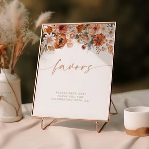 Fall In Love Favors Table Sign Template. Printable Bridal Shower Poster. Love is Sweet Rustic Floral Printable. Editable Take A Treat. FLL20