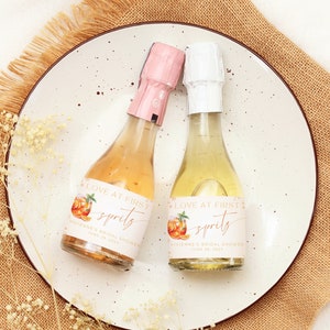 Aperol Spritz Party Favor. Love At First Spritz Bridal Shower. Mini Champagne Tag Template. Prosecco Favor. Bachelorette Thank You. FLL08