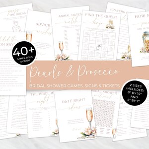 Pearls And Prosecco Bridal Shower Games Canva. (Digital Download) Hen Party Activities. WS05