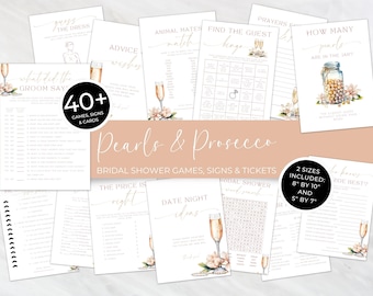Pearls And Prosecco Bridal Shower Games Canva. (Digital Download) Hen Party Activities. WS05
