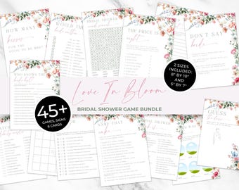 Love Is In Bloom Bridal Shower Games. Colorful Floral Wedding Shower Bundle. Bachelorette Activities. Editable Wildflower Download. FLL01