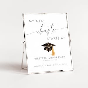 Graduation printable Sign My Next Chapter. Personalized Graduation Party Decoration. Modern Class of 2026 Printable. Editable Template. SCH4