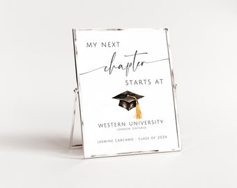 Graduation printable Sign My Next Chapter. Personalized Graduation Party Decoration. Modern Class of 2025 Printable. Editable Template. SCH4